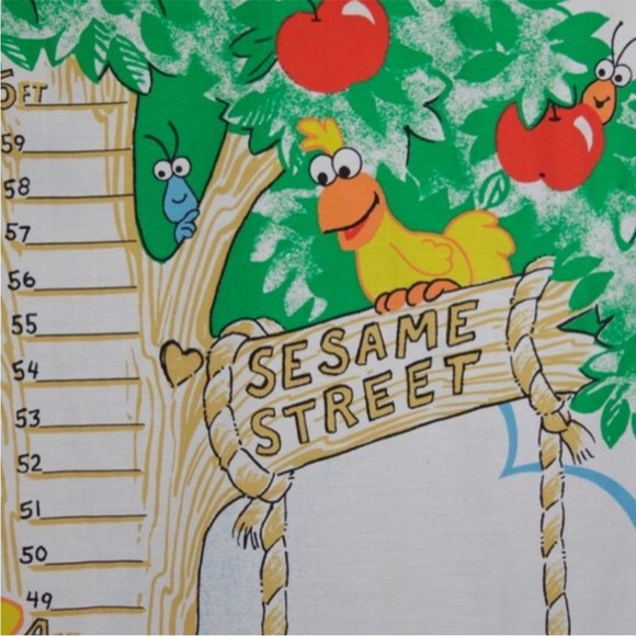 Vintage Sesame Street: Big Bird and Elmo, Growth Chart Fabric Panel 35x46, PBS - Picture 3 of 6
